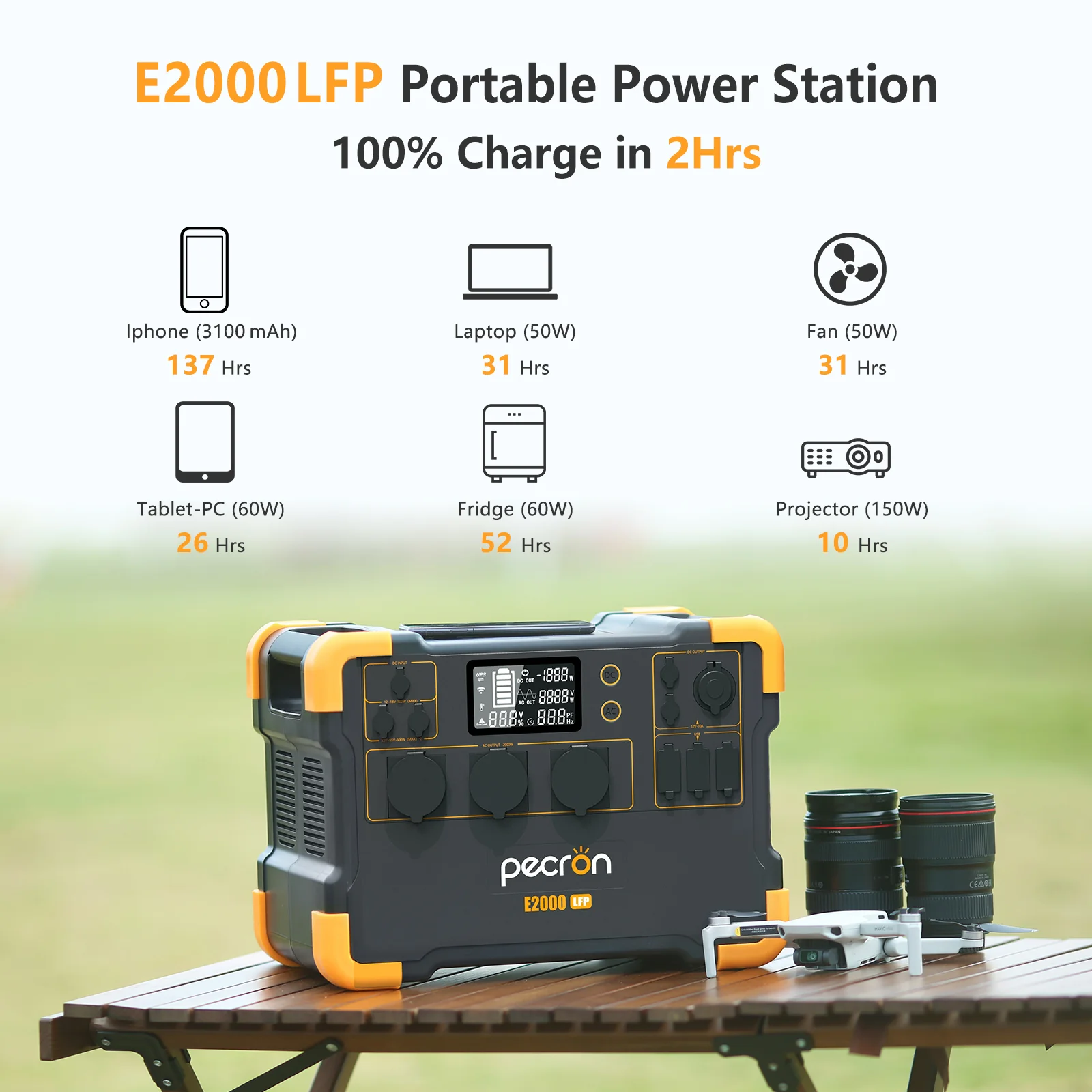PECRON 230V E2000LFP Portable Power Station 2000W 1920Wh EU Version - Image 4