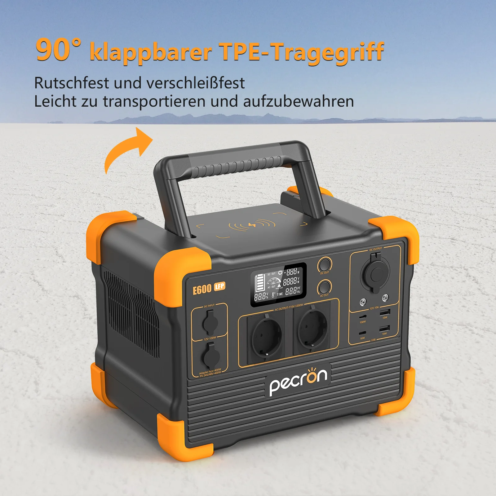 PECRON 230V E600LFP 1200W 614Wh Portable Power Station EU Version - Image 9