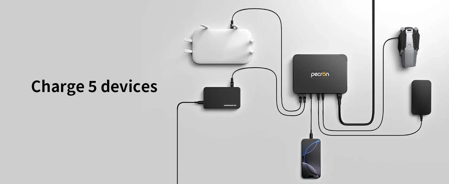 Pecron D77 DC UPS Battery Backup, 76.96Wh Small UPS for WiFi Router/Modem/Security Camera/Phone, With PoE Port, 5V/9V/12V - Image 4
