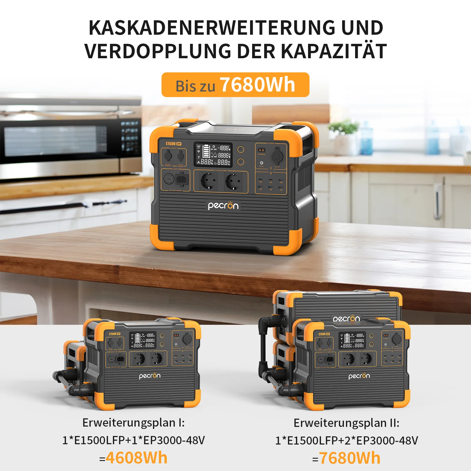 PECRON E1500LFP Expandable Power Station 2200W 1536Wh 230V EU Version - Image 7