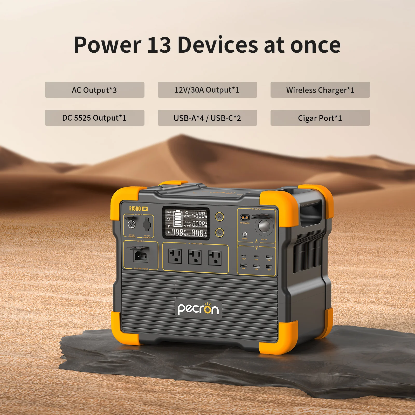 PECRON E1500LFP Expandable Portable Power Station 2200W 1536Wh - Image 6