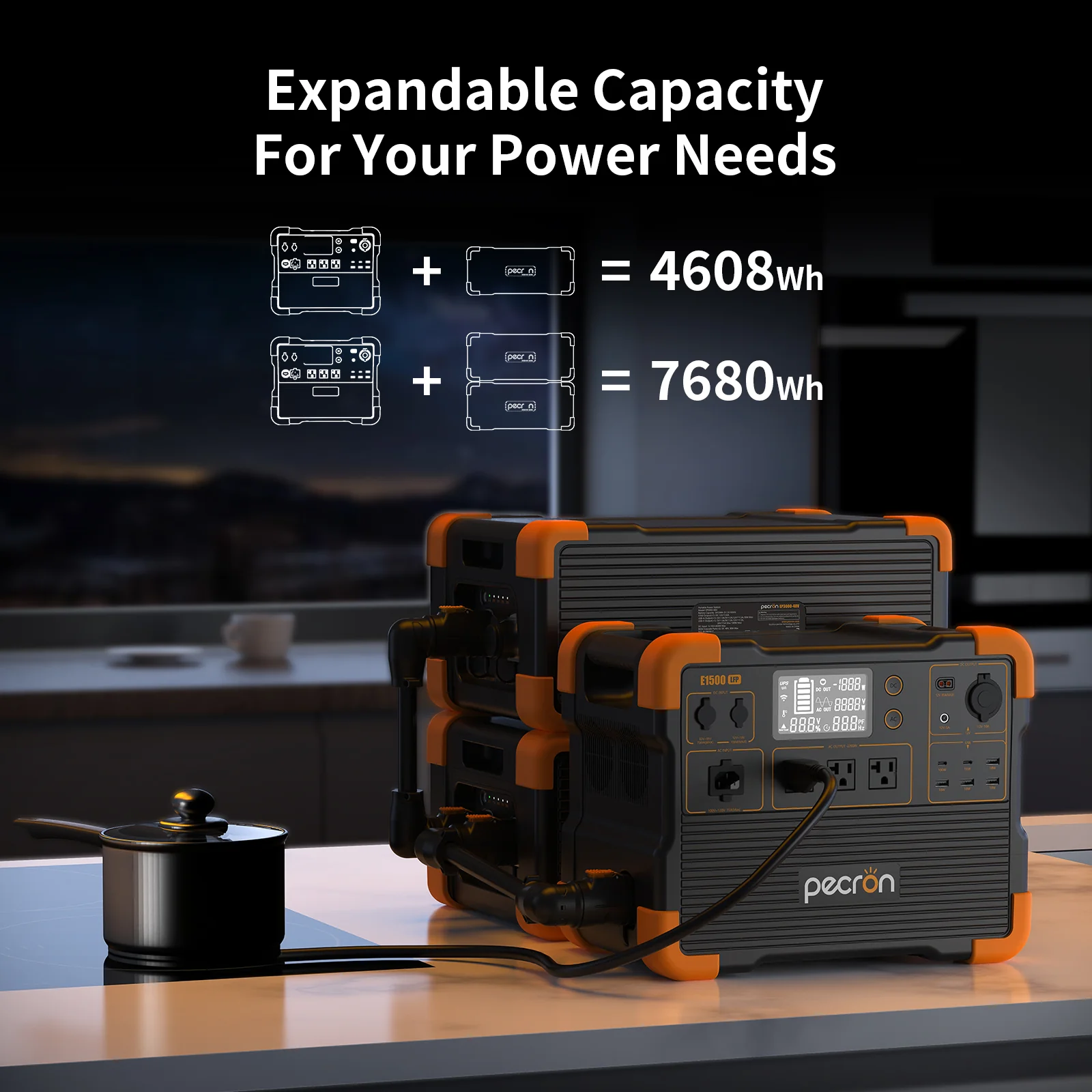 PECRON E1500LFP Expandable Portable Power Station 2200W 1536Wh - Image 7