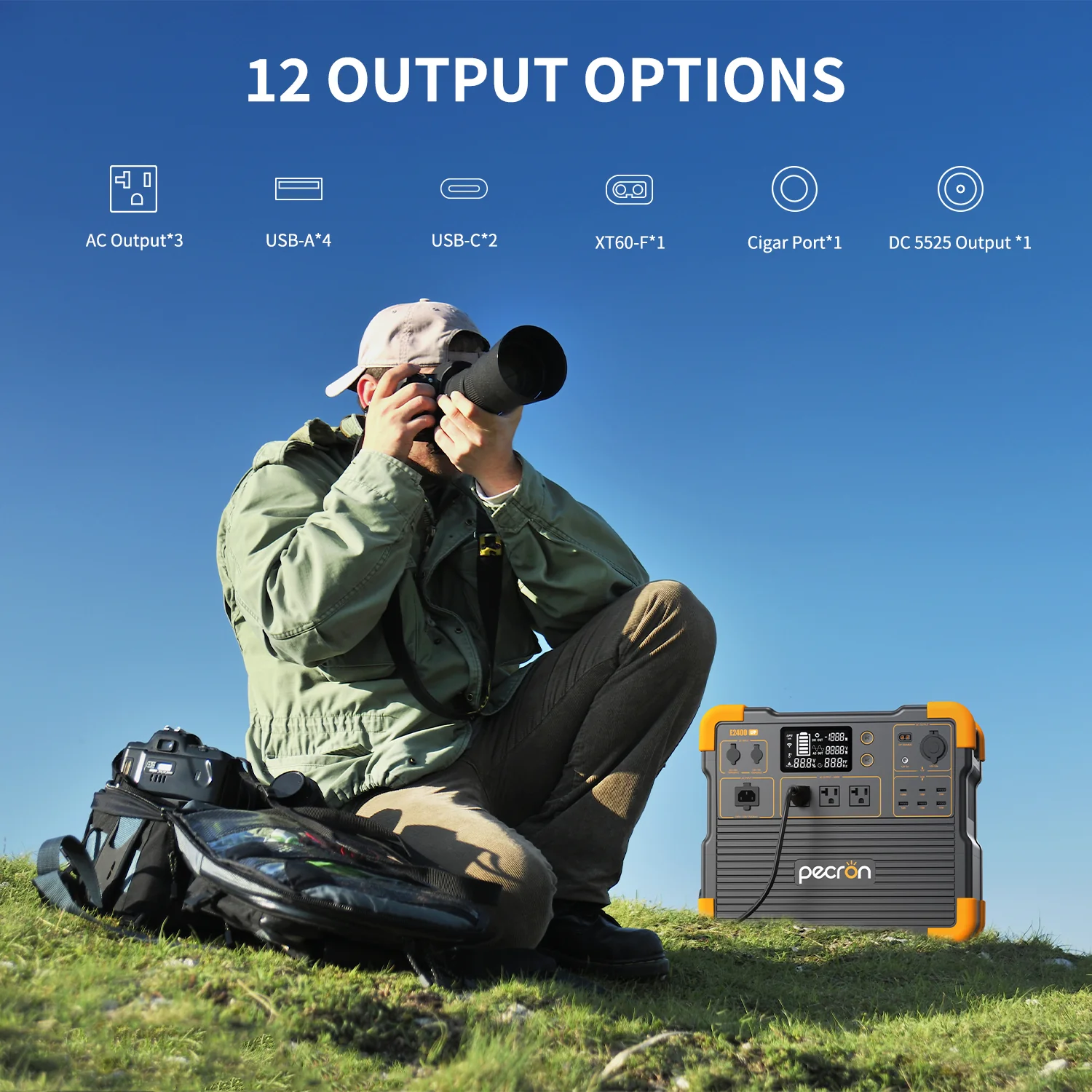 PECRON E2400LFP Portable Power Station 2400W 2048Wh - Image 9