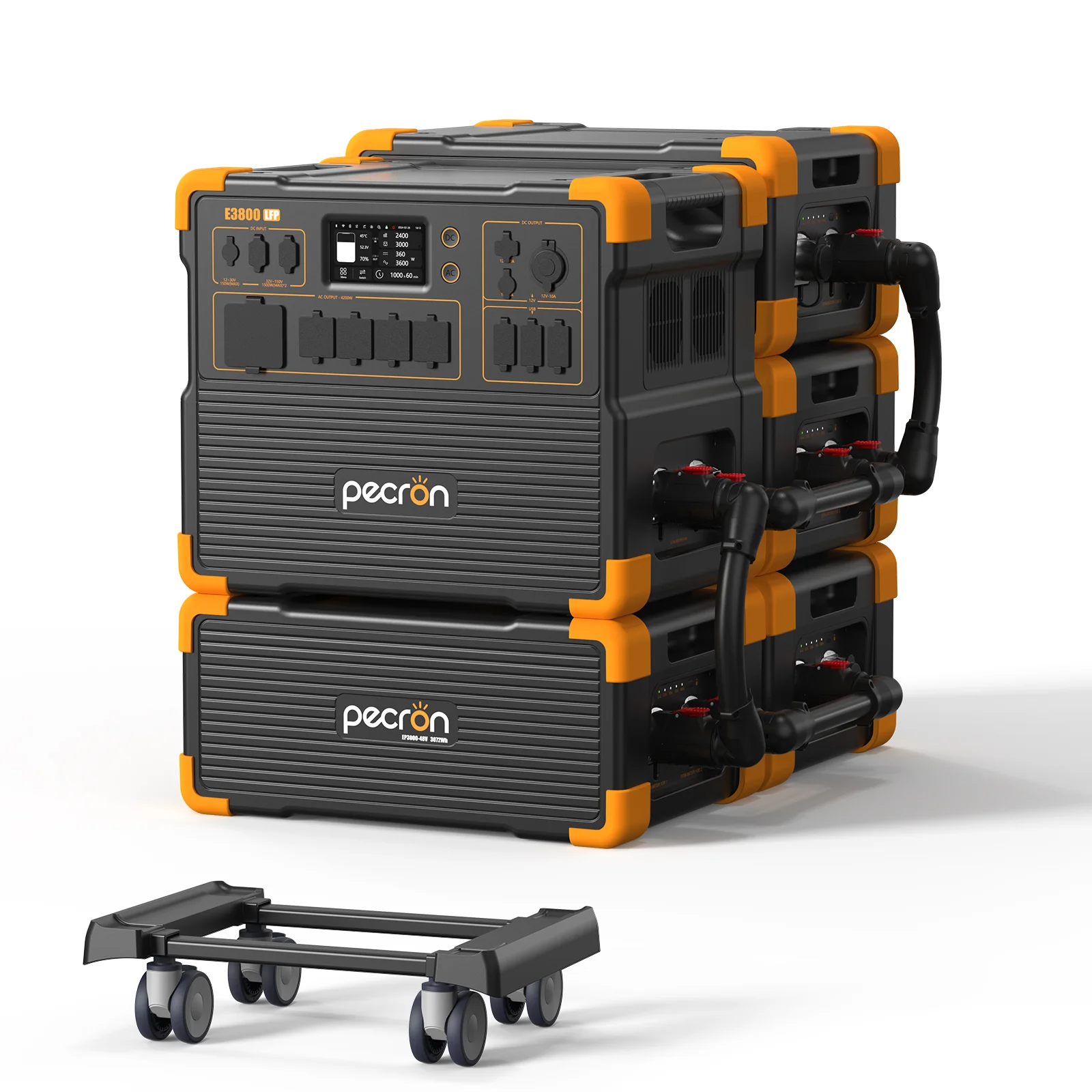 PECRON E3800LFP Solar Generator 4200W 3840Wh with Free Cart - Image 14