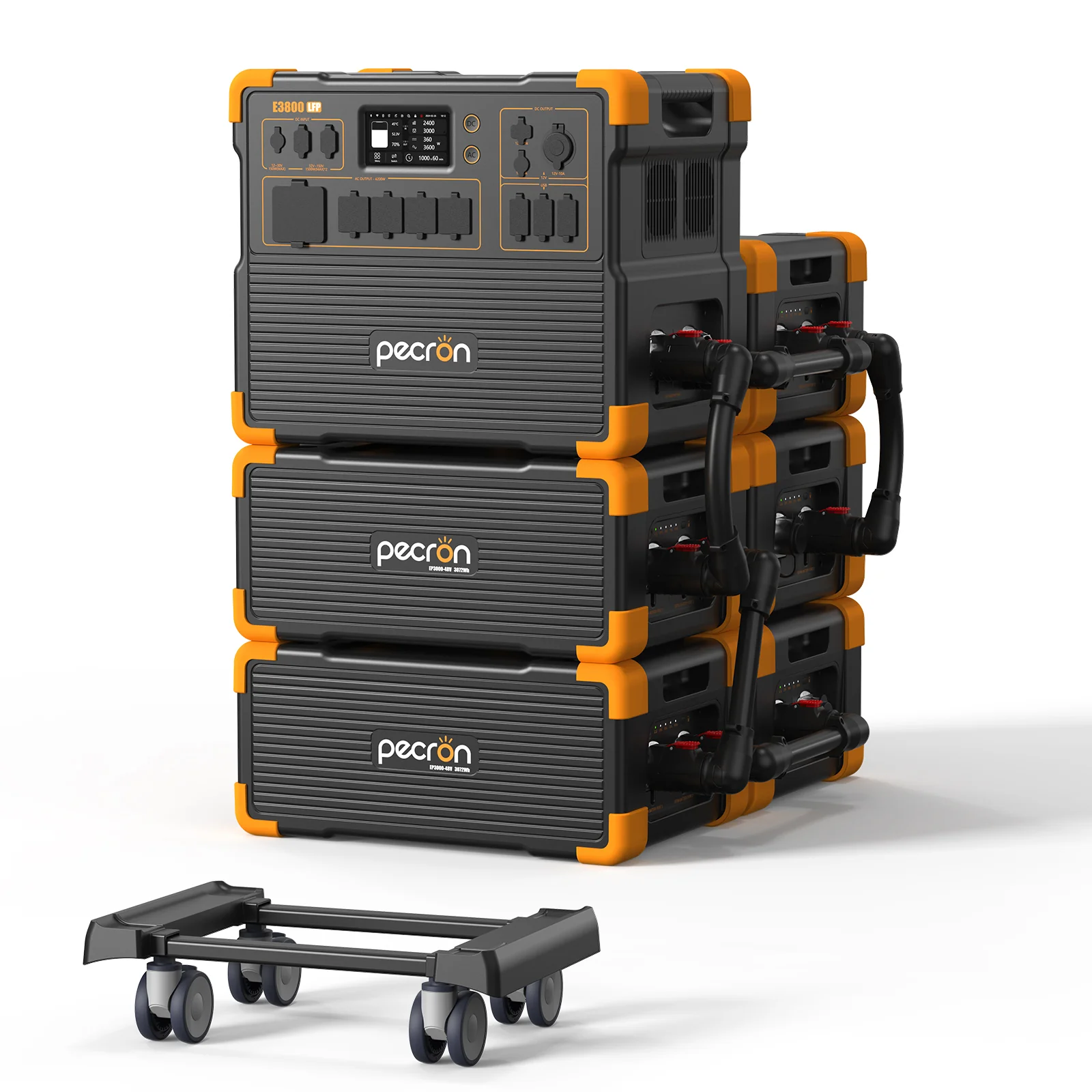 PECRON E3800LFP Solar Generator 4200W 3840Wh with Free Cart - Image 20
