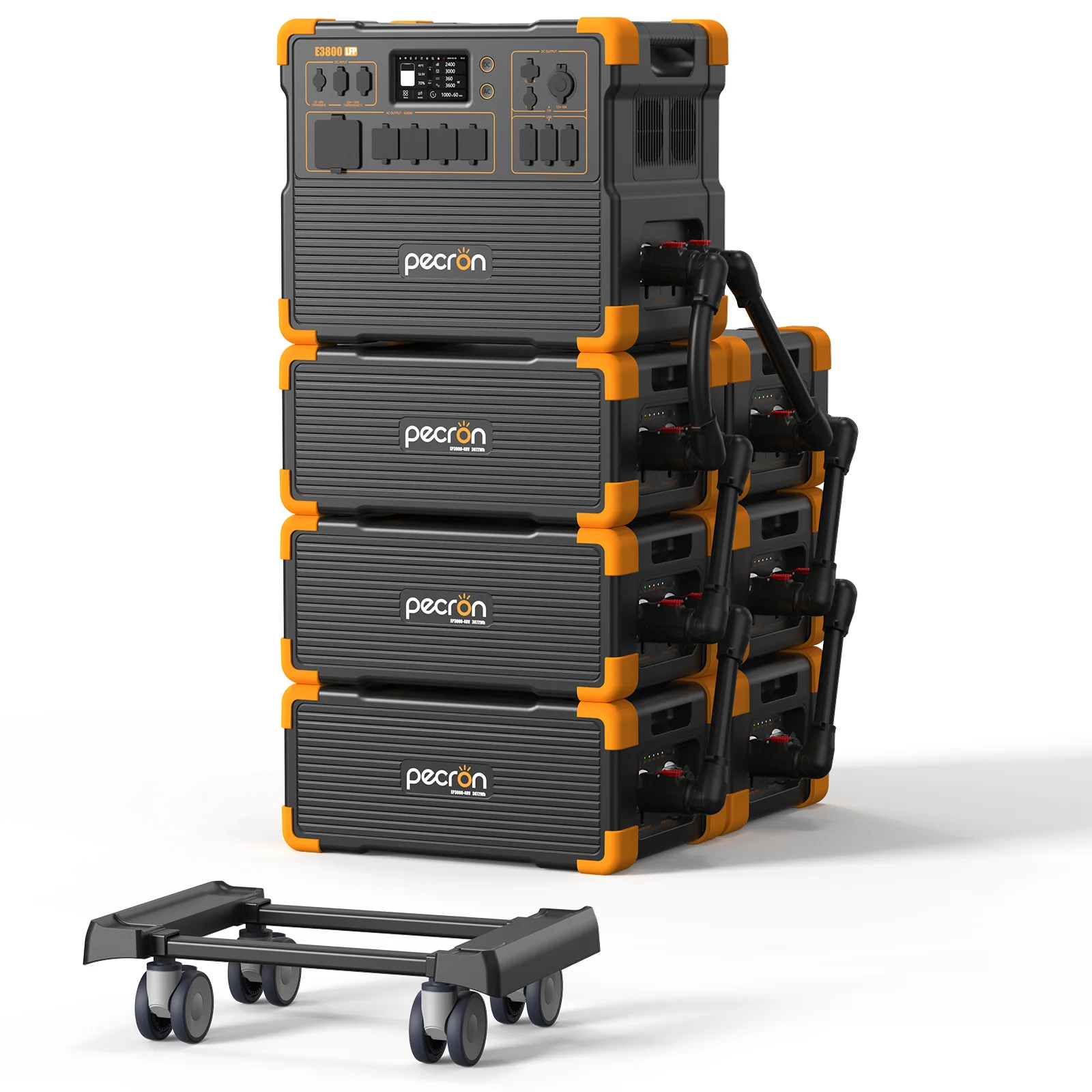 PECRON E3800LFP Solar Generator 4200W 3840Wh with Free Cart - Image 19