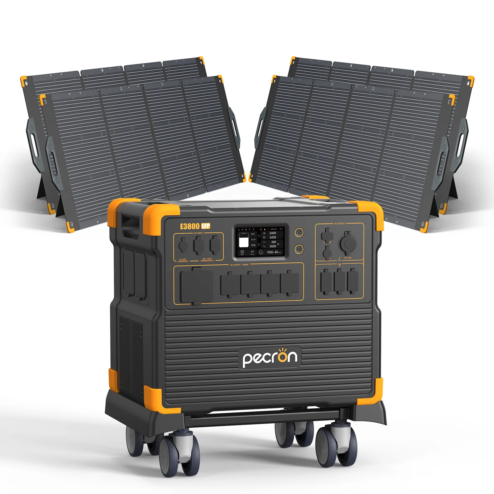 PECRON E3800LFP Solar Generator 4200W 3840Wh with Free Cart - Image 26