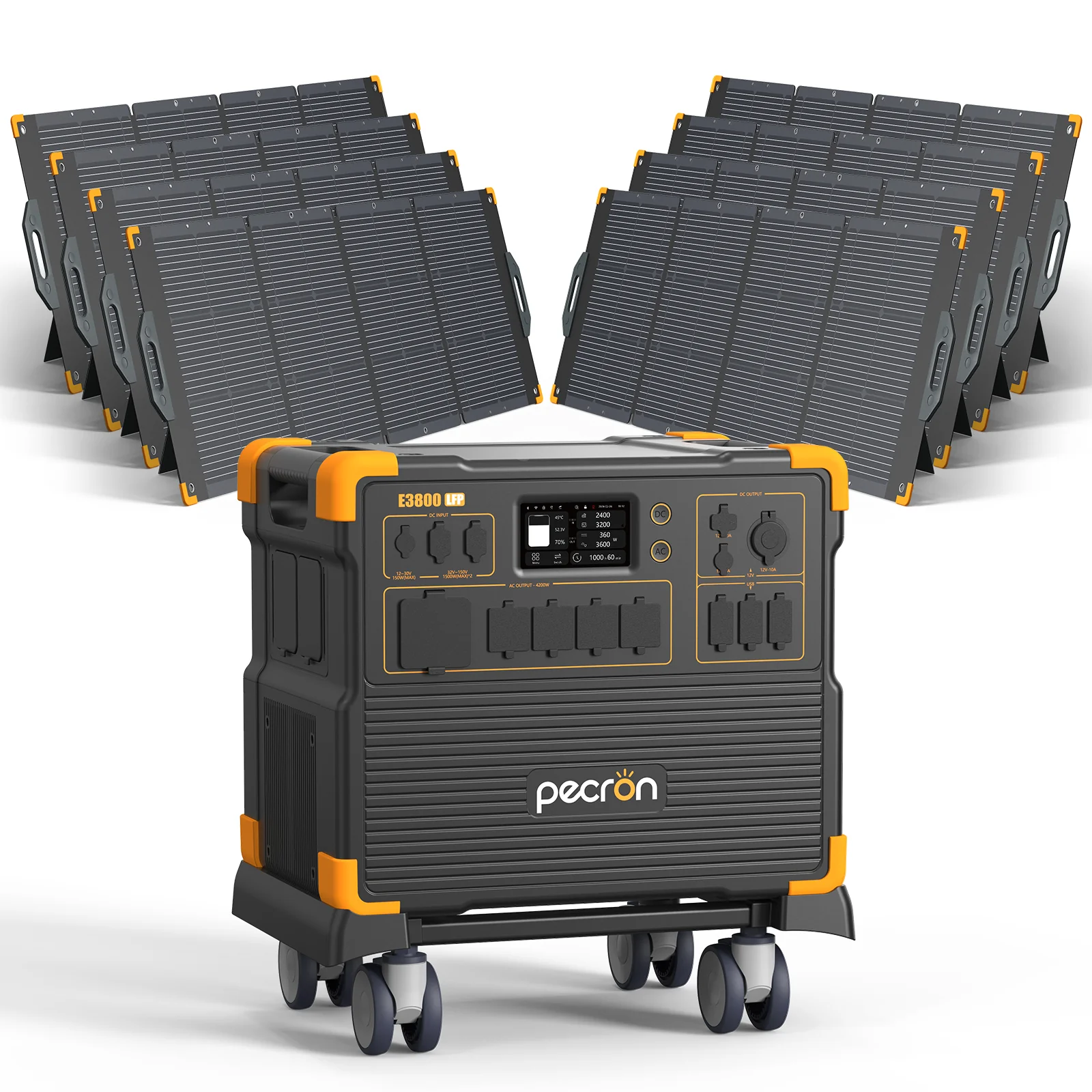 PECRON E3800LFP Solar Generator 4200W 3840Wh with Free Cart - Image 22