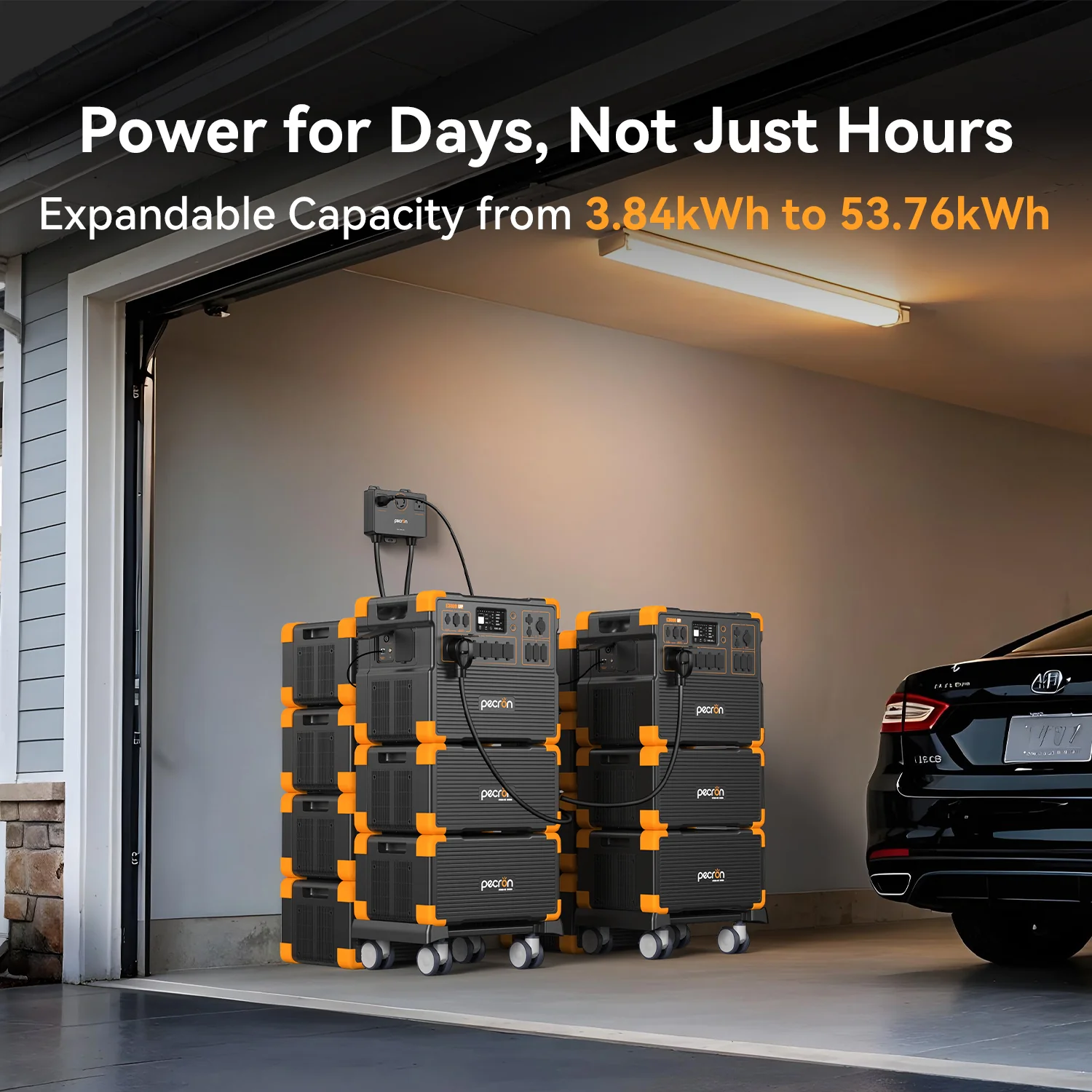 PECRON E3800LFP Portable Power Station 4200W 3840Wh with Free Cart - Image 7