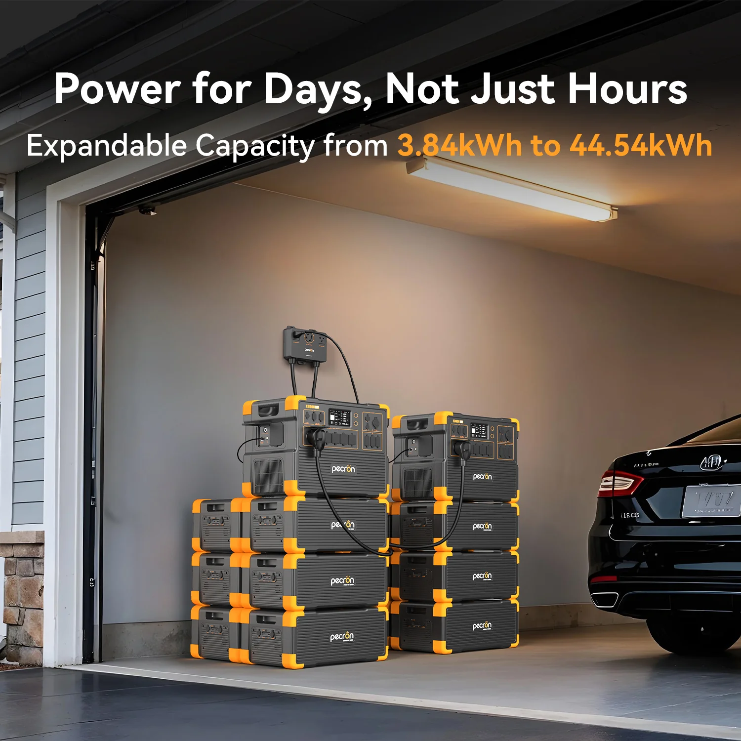 PECRON E3800LFP Solar Generator 4200W 3840Wh with Free Cart - Image 9