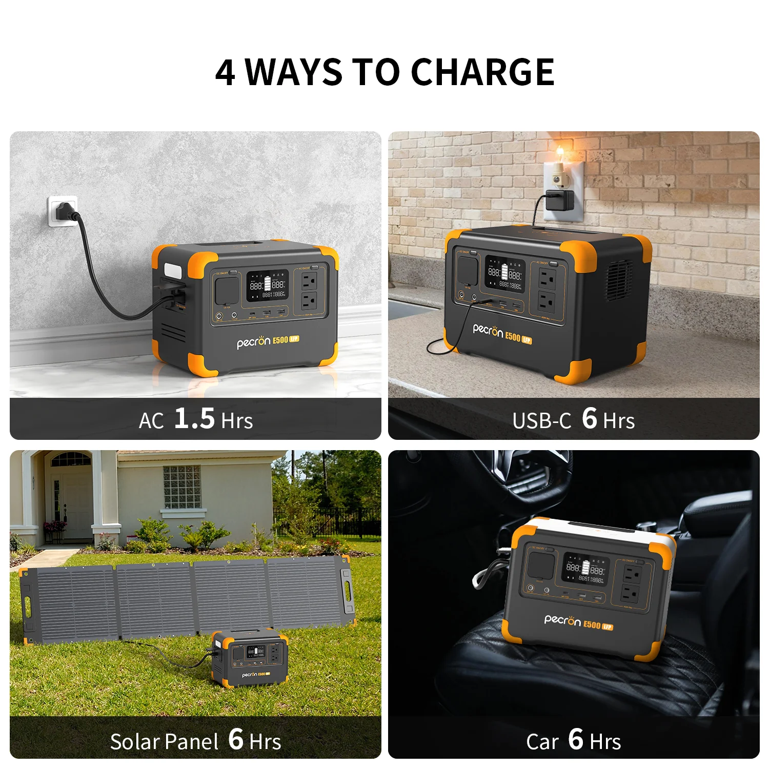 PECRON E500LFP Portable Power Station 600W 576Wh - Image 10