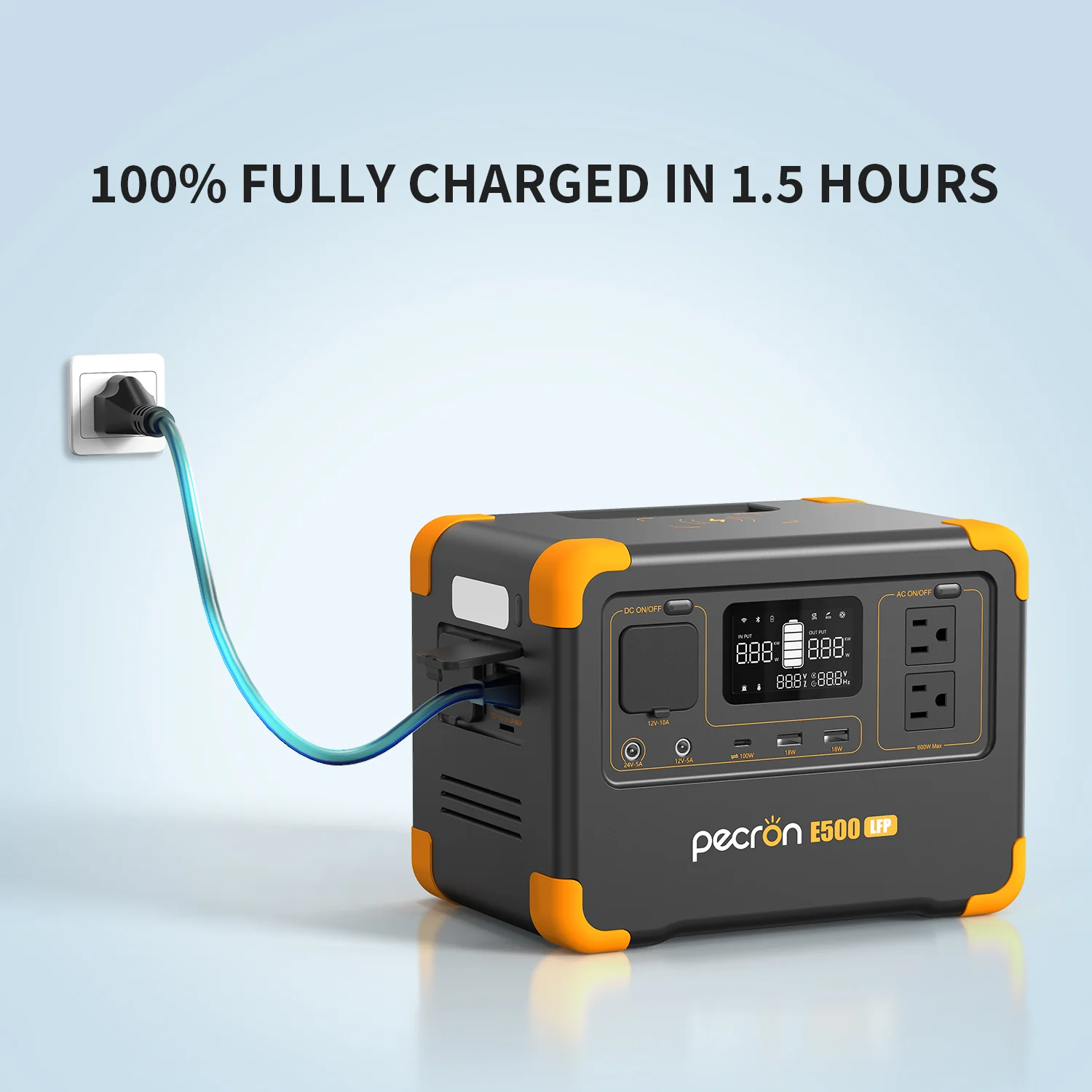 PECRON E500LFP Portable Power Station 600W 576Wh - Image 4