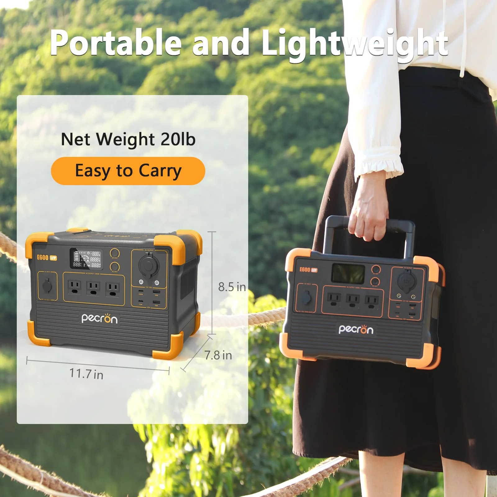 PECRON E600LFP Portable Power Station 1200W 614Wh LiFePo4 - Image 13