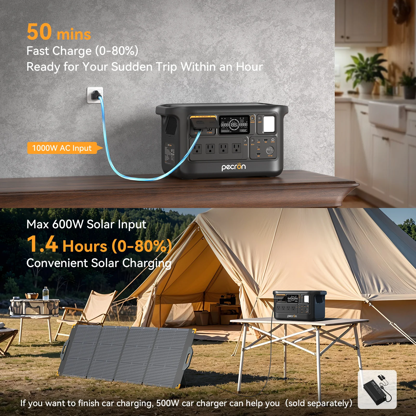 PECRON F1000LFP Solar Generator 1500W 1004Wh - Image 8